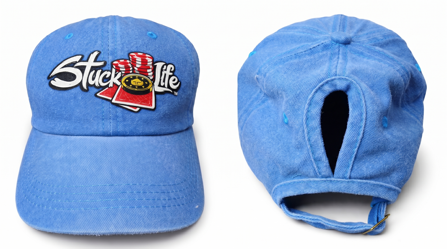 Embroidered Pony Tail Hat