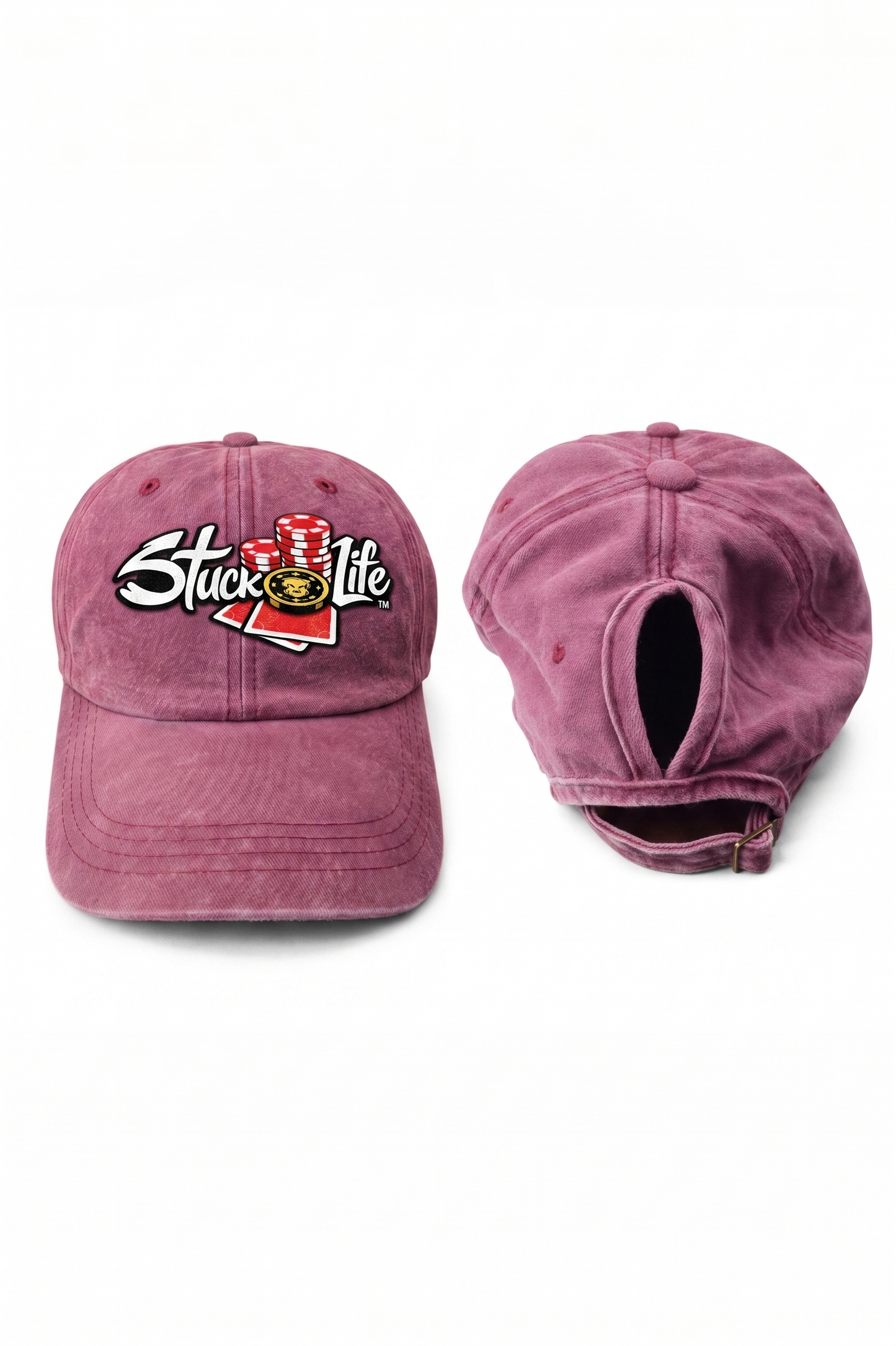 Embroidered Pony Tail Hat
