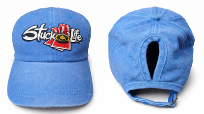 Embroidered Pony Tail Hat